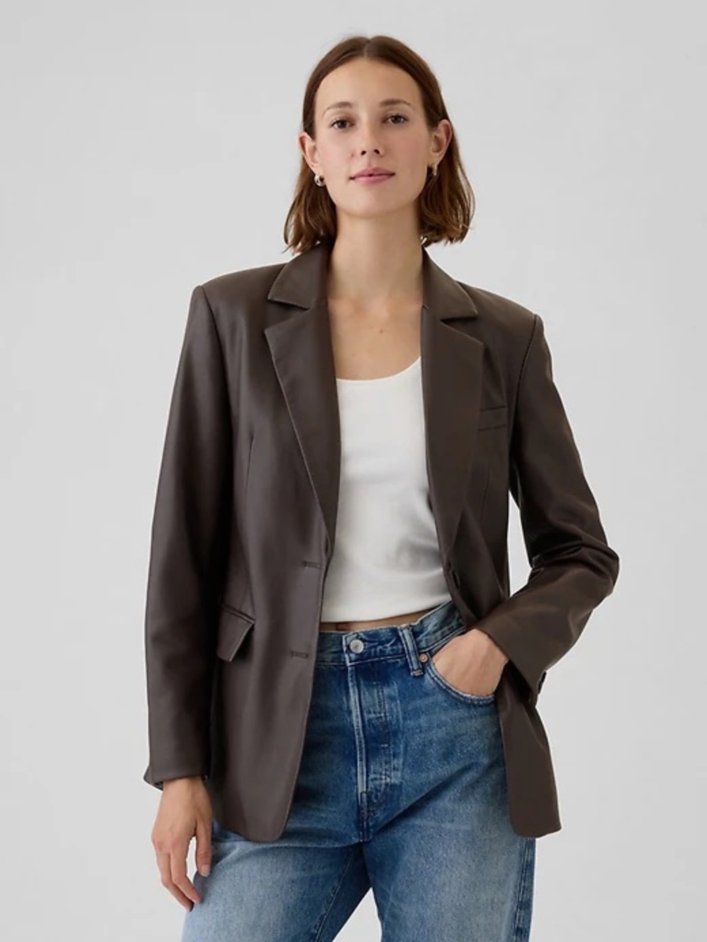 Gap Vegan Leather Blazer